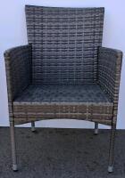 Gray 4-Piece Patio Rattan Conversation Set &ndash; Loveseat, 2 Armchairs, Coffee Table Frame - 6