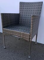 Gray 4-Piece Patio Rattan Conversation Set &ndash; Loveseat, 2 Armchairs, Coffee Table Frame - 7