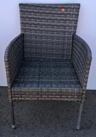 Gray 4-Piece Patio Rattan Conversation Set &ndash; Loveseat, 2 Armchairs, Coffee Table Frame - 9