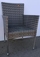 Gray 4-Piece Patio Rattan Conversation Set &ndash; Loveseat, 2 Armchairs, Coffee Table Frame - 10
