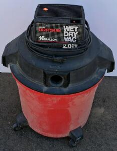 Craftsman 16 Gallon 2.0 Peak HP Wet/Dry Shop Vacuum, Corded Electric, Plastic Drum