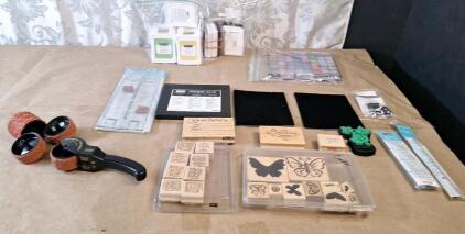 (1) Stampin Around! Rubber Stamp Wheel Roller W/ (4) Wheels & More