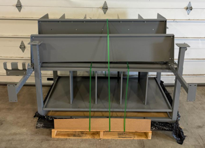 Heavy-duty Metal Van Shelving Rack, 60"x24"x50", 2-Tier, 10 Compartments, Gray Steel, Brackets