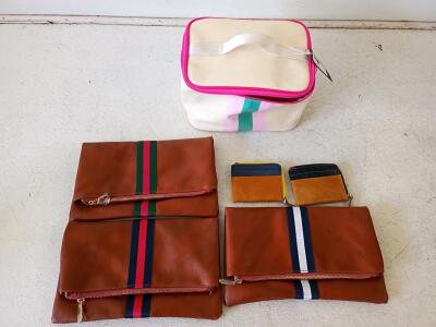 Boulevard Cosmetic Bag, 3 Stripe Clutch Bags, 2 Billybelt Leather Card Wallets, Stripe Design Set