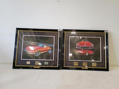 Thierry Thompson Framed Prints: 1960 Corvette & 1963 Corvette Sting Ray