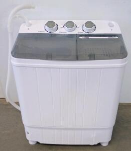 Portable Twin Tub Washing Machine 11 lbs Wash/6.6 lbs Spin, 240W, IPX4, Compact