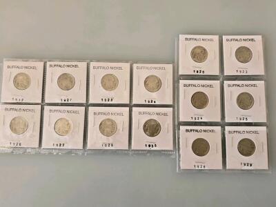 Buffalo Nickel Collection: 14 Coins From 1917-1935, Various Dates
