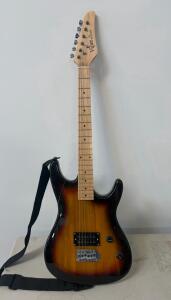 Jay B Guitars Viper Electric Guitar, Sunburst Finish, Maple Neck, 1 Humbucker, Hardtail Bridge