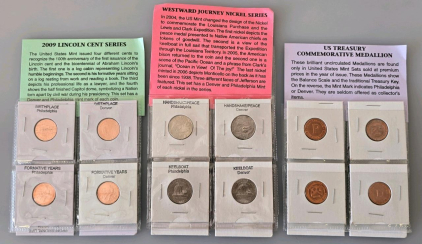 2009 Lincoln Cent Bicentennial Set, Westward Journey Nickel Series, Treasury Medallions, Uncirculated