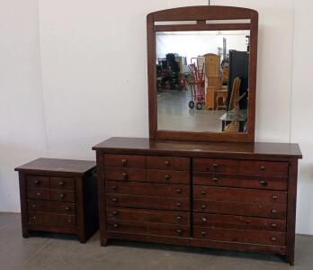 Progressive Drake Midnight Dresser Set with Mirror & Nightstand, 8 Total Drawers