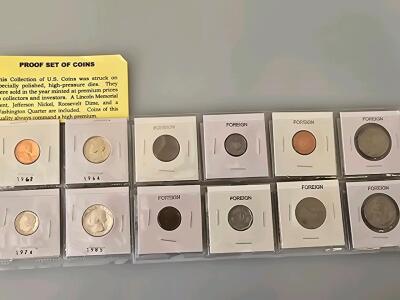 U.S. Proof Sets (1962, 1964, 1974, 1985) & International Coins Collection
