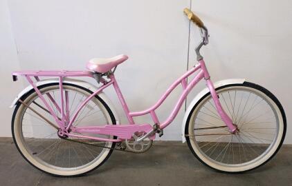 Schwinn Windwood Women's Cruiser Bike, Single Speed, 26" Wheels, Pink With White Accents