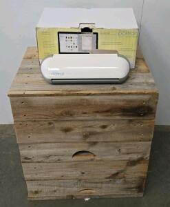 Silhouette Portrait Electronic Cutting Machine With Rustic 3-Drawer Reclaimed Wood Storage Cabinet
