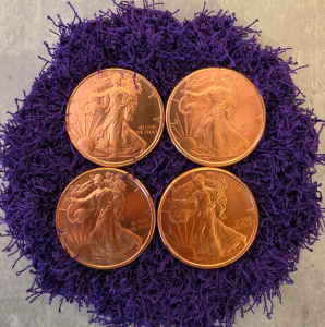 1 Oz .999 Fine Copper Walking Liberty Eagle Replica Bullion Rounds