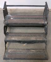 Manual 3-Step Steel RV Entry Steps, Approx. 27" Wide, Anti-Slip Surface, Side Mount