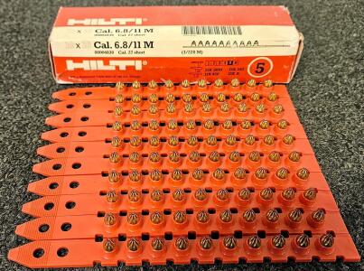 Hilti 6.8/11M Red Level 5 .27 Cal Short Strip Cartridges, Qty 100, DX 36M 450 350 Compatible