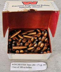 Winchester-Western 7MM (.284) 175Gr Power-Point Bullets, 100-Count Box