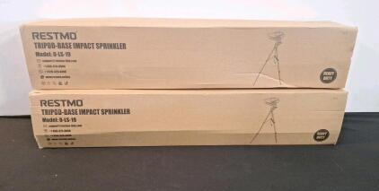 (2) Restmo Tripod Base Impact Sprinklers, Model 0-LS-19, In FN-G