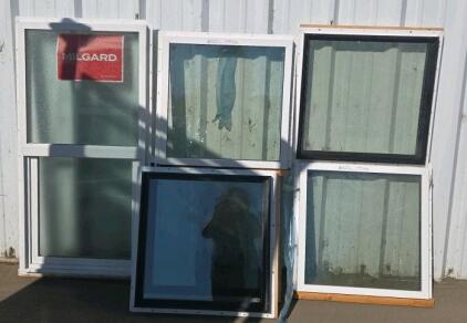 Milgard Vinyl Windows&mdash;Single Hung & Picture, Double-Pane, White & Black Frames, Multiple Sizes