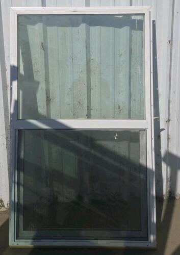 Vinyl Double-Pane Single Hung Window, White Frame, Vertical Slider