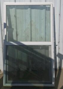 Vinyl Double-Pane Single Hung Window, White Frame, Vertical Slider