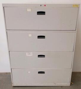 4-Drawer Metal Lateral Filing Cabinet, Light Gray