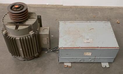 U.S. Electrical Motors 15 HP 3PH 254AT Motor & Westinghouse EPT 15 KVA 480V-208/120V Transformer