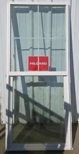 Milgard Vinyl Single-Hung Window, White, Colonial Grid, Builders FirstSource SO#5682949.004