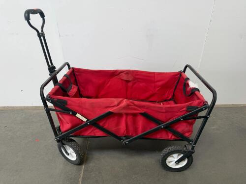 Red Collapsible Utility Wagon With Steel Frame And 150 lb Capacity
