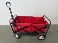 Red Collapsible Utility Wagon With Steel Frame And 150 lb Capacity
