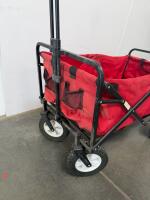 Red Collapsible Utility Wagon With Steel Frame And 150 lb Capacity - 4