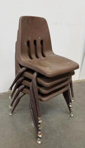 Virco 9018 Stackable School Chairs, Brown, Polyethylene, 18&rdquo; Seat Height