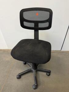 Black Mesh Back Armless Office Task Chair, Pneumatic Adjustable Height, 5-Star Rolling Base