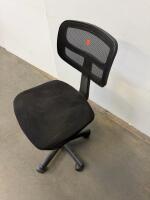 Black Mesh Back Armless Office Task Chair, Pneumatic Adjustable Height, 5-Star Rolling Base - 2