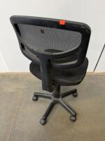 Black Mesh Back Armless Office Task Chair, Pneumatic Adjustable Height, 5-Star Rolling Base - 3