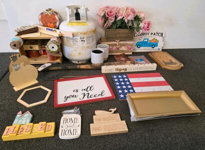 Manchester Propane Tank, Home Decor Signs, Craft Supplies, Collectible Coins Book, Baseball Bat