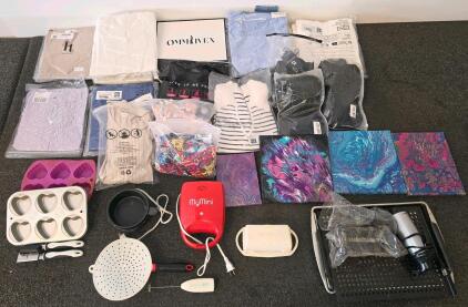 New Clothing, Kitchen Appliances And Utensils, Abstract Canvas Art, & More (Kitchenware Plugged In And Functioning)