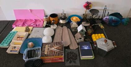 Kitchenware, Home Decor, Assortment Of Light Fixtures, Books, And More