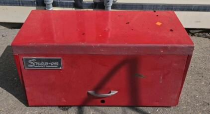 Snap-on Red Metal Tool Box Top Chest, 3 Drawers, Divided Tray, Approx. 26"x12"x13", Steel