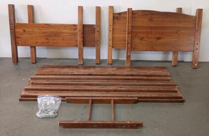 Solid Pine Twin Over Twin Bunk Bed Frame With Ladder And Slat Support