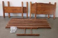 Solid Pine Twin Over Twin Bunk Bed Frame With Ladder And Slat Support