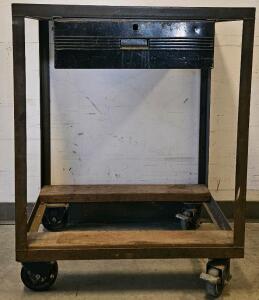 Industrial Utility Cart, Steel Frame, Wood Shelves, 1 Drawer, 30"x18"x36", Caster Wheels