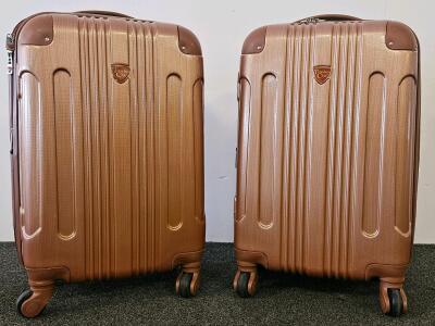 Travelers Club 2-Piece Hard-Shell Spinner Luggage Set, Copper/Bronze, 20" Carry-On