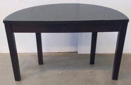 Half Moon Console Table, Dark Wood Finish, 1 Drawer, 38"x15"x31", Contemporary Style