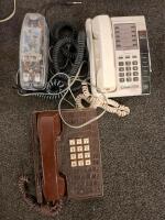 Mixed Lot: GE and Retro Desk Phones, Pierre Cardin AM/FM Clock Radio, Recoton S-Video Switch - 2