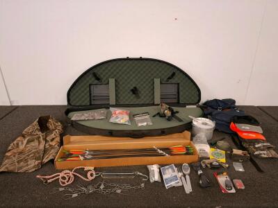 Cabela&rsquo;s SST 230 Arrows, Vintage Caribou Pack, Bow Case, Camping & Hunting Gear Lot &ndash; 30+ Items