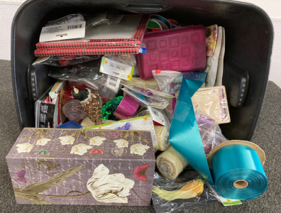 Tote With Ribbon, Dragonfly & Bird Crafts, Beads, Threads, And More
