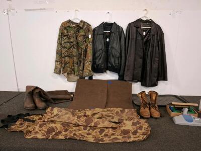 iRobot Roomba 700 Series Cleaning Head Module 21917, Green/Blue, Compatible All 700 Models, 2 leather jakckets, one cabela's camouflage jacket. Camo waders and wader boots. Leather boots, mats and more