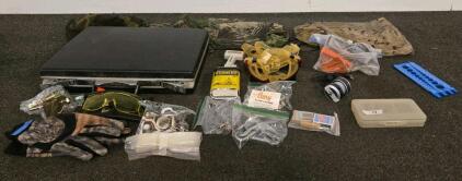 Outdoor Survival & Camping Gear Lot w/ Zebco De-Liar Scale, Case, Storm Kit, Hardware, Safety Goggles