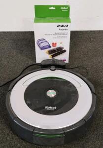 iRobot Roomba 600 Series Robot Vacuum with Charging Dock and Replenishment Kit, Black/Silver (powers on/charged/homing)